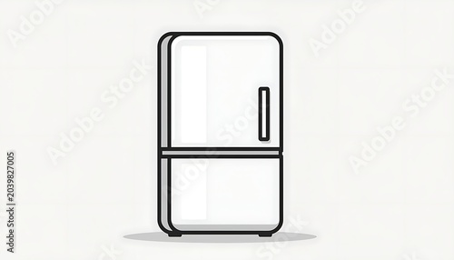 Minimalist Line Art Refrigerator Illustration.