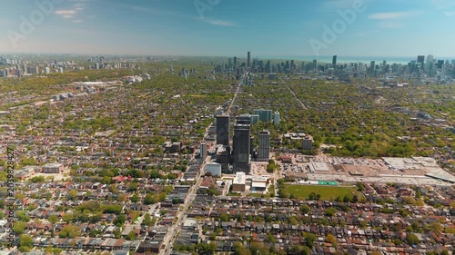 Toronto Bloor Street West Condo Development Spring Aerial Drone 4K