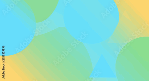 Abstract geometric background with overlapping circles and triangle in pastel gradient