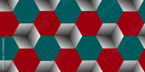 Canvas Print A sophisticated abstract geometric background featuring a seamless modular grid of 3D isometric cubes covering the entire canvas
