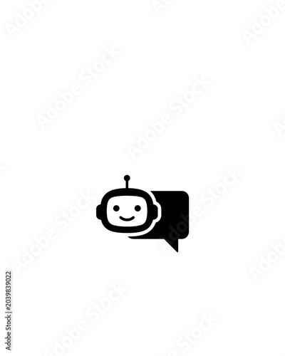 Chatbot Icon with Speech Bubble Vector Illustration