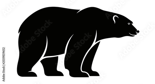 Obraz na plátně Black bear silhouette walking profile.