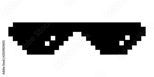 Εκτύπωση καμβά Fun retro Pixelated sun glass icon, Boss glasses meme, life style meme sunglasse
