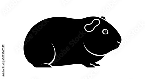 Obraz na płótnie Black silhouette of a guinea pig.
