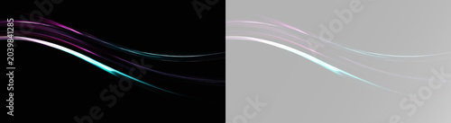 Fotografija Abstract glowing curve with colorful light streaks expressing speed innovation a