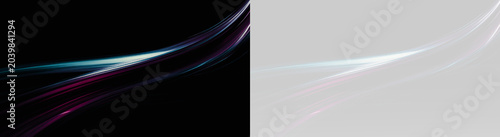 Obraz na plátně Abstract glowing curve with colorful light streaks expressing speed innovation a