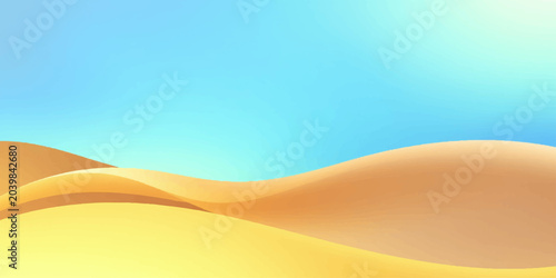 Bild auf Leinwand Golden waves on the sand structure a vast desert dune landscape under the hot Sa