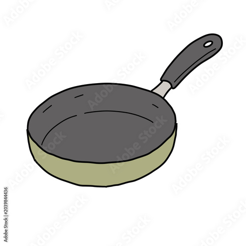 frying pan hand drawn