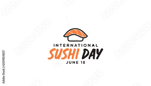 Photos Minimalist logo design for international sushi day on june eighteenth