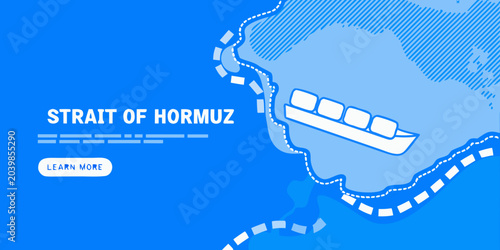 Принти на полотні strait of hormuz map graphic clean flat vector