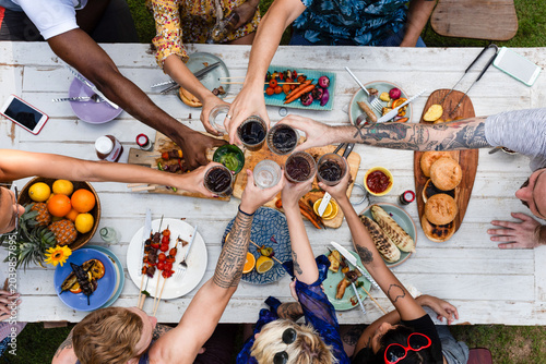 Fotografie Celebration with diverse shared meal