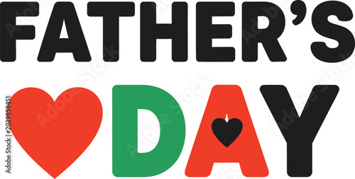Obraz na płótnie Happy father's day greeting with heartfelt symbol