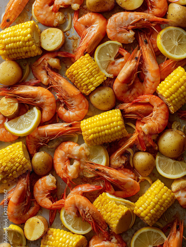 Cajun shrimp boil in Louisiana
