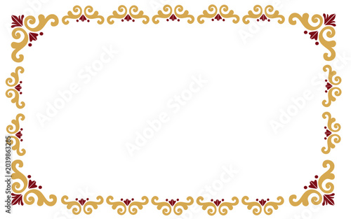 Elegant frame in gold and burgundy hues