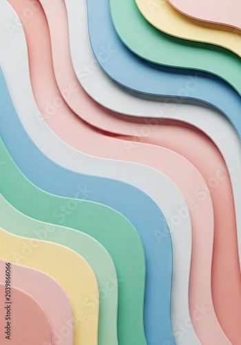 Abstract layered paper pattern in pastel colors for background or design element