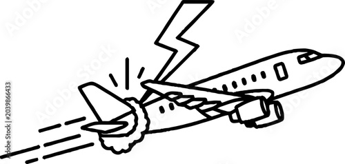 Commercial airplane struck by lightning bolt midair incident.