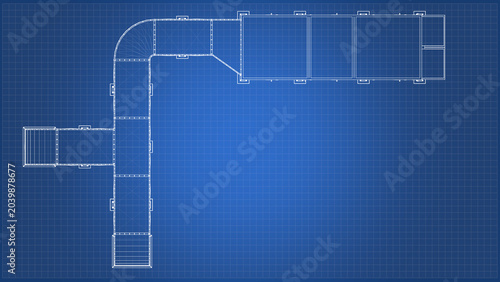 Bild auf Leinwand Air Handling - technical drawing, Blueprint