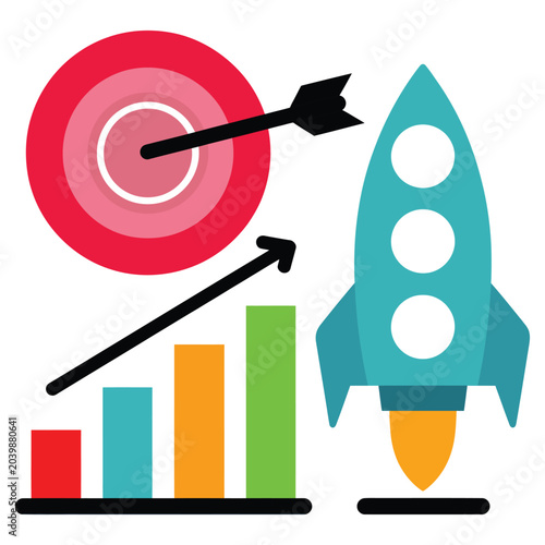 Canvastavla Go-to-market strategy icon vector illustration representing product launch marke