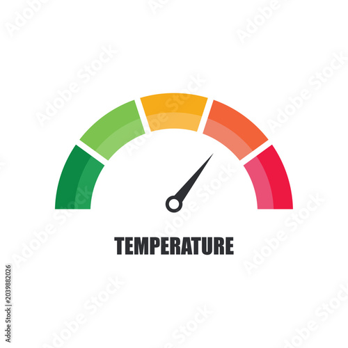 Temperature Meter Gauge Icon Pointing to Medium Average Level