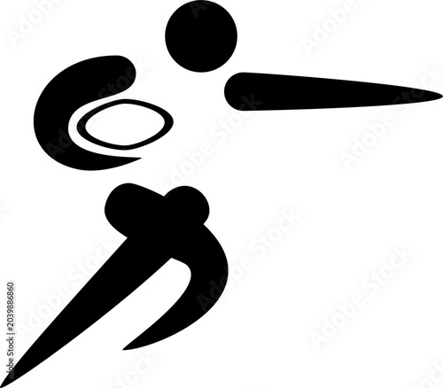 Rugby player silhouette icon. Minimal black sports pictogram representing rugby action, strength, teamwork, and competitive gameplay.