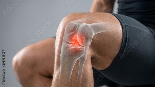 Knee Ligament Injury and ACL Tear Pain Medical Anatomy Illustration