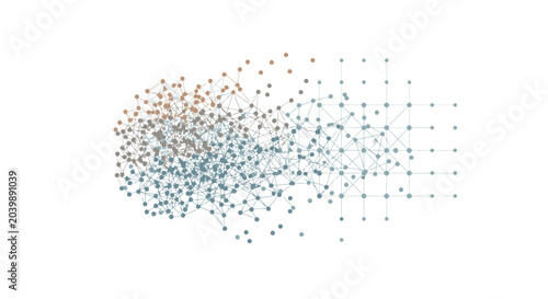 Gradient dot pattern, blue and orange dots, abstract background, vector design element