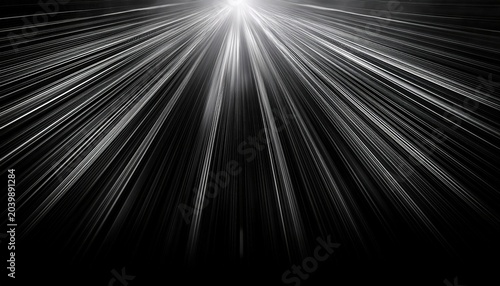 Light Rays On Black Background