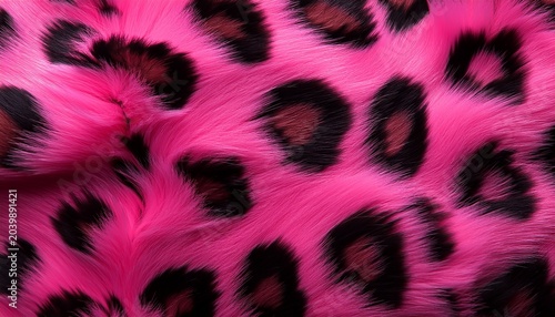 Pink And Black Leopard Print Fur Background