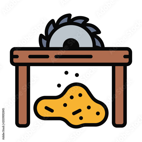 Φωτογραφία Minimal sawdust symbol icon for woodworking carpentry timber processing and wood