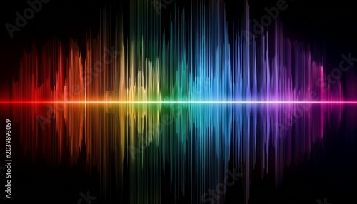 An Abstract Background Of Sound Frequency Lines In Multicolor