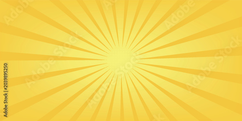 Yellow banner with Sun rays  yellow lines background  light