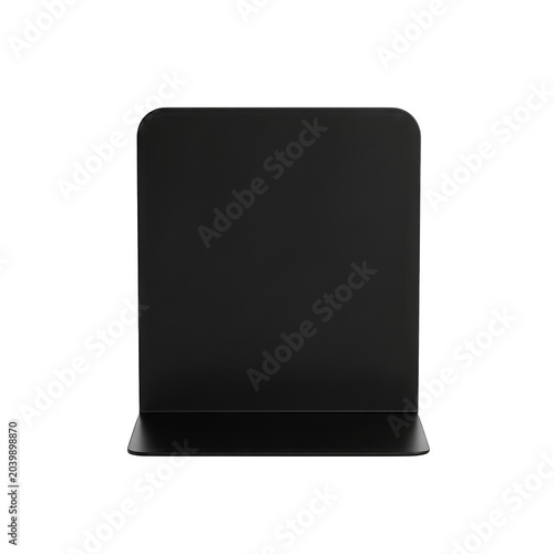 Black metal bookend simple geometric design on transparent background high quality professional detailed modern elegant stylish