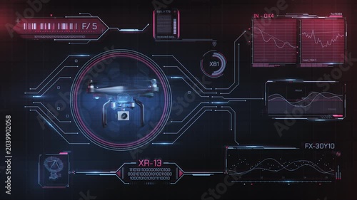 Drone operating on digital interface receiving flight data