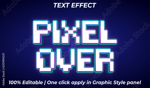 Pixel Game Text Effect and 3D Editable Graphic Style
