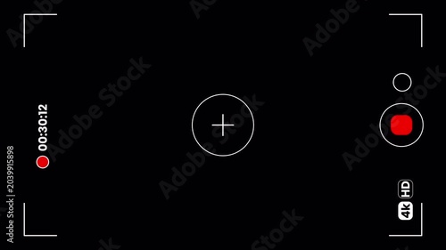 Smartphone Camera Interface Recording Screen Overlay with Alpha Channel and Animation for Video Content Creation 4k video