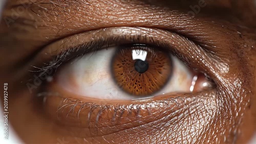 Eye Brown Extreme Close up on an Eye with Brown Iris