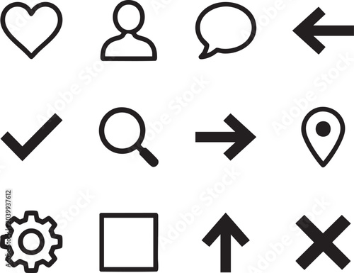 User Interface Navigation Icons Collection Web App UI Symbols