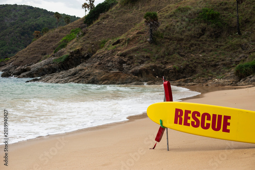 lifeguard stand on the Yanui beach, Southeast Asia, Phuket