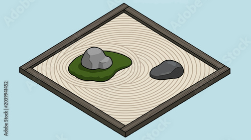 Foto A serene Japanese rock garden design.