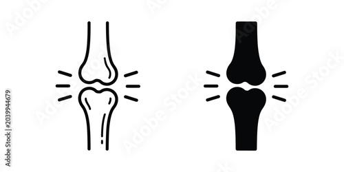 Photos Human knee bone joint icon set vector illustration representing orthopedic anato