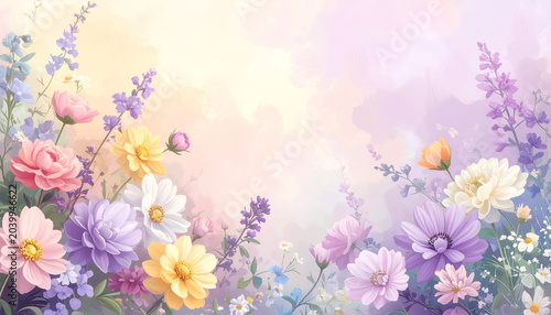 Beautiful Watercolor Floral Arrangement with Delicate Butterfly.