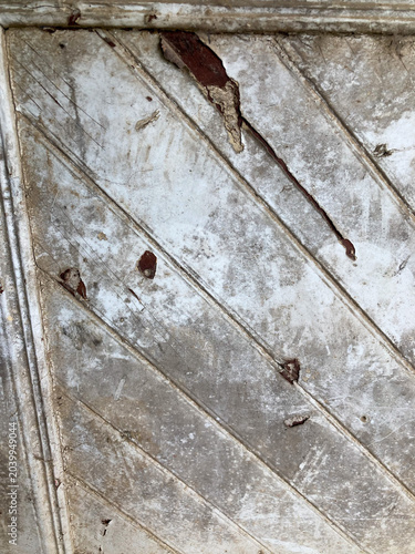 Tablou pe pânză weathered wooden surface, peeling paint on wood, grunge background textures, age