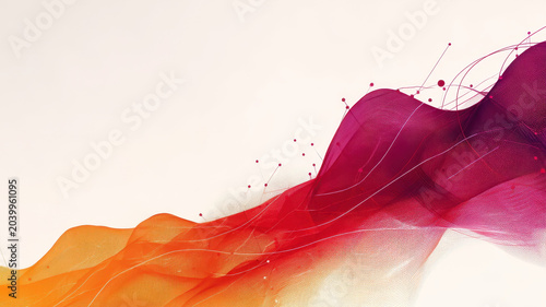 Abstract wave background gradient line mesh flow dynamic movement technology modern design art abstract wave background with flowing gradient line mesh curve and soft light particle detail