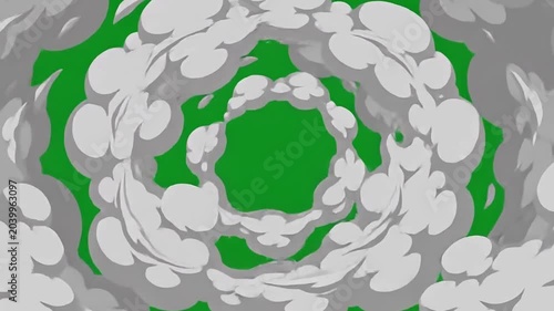 smoke transition on green screen background