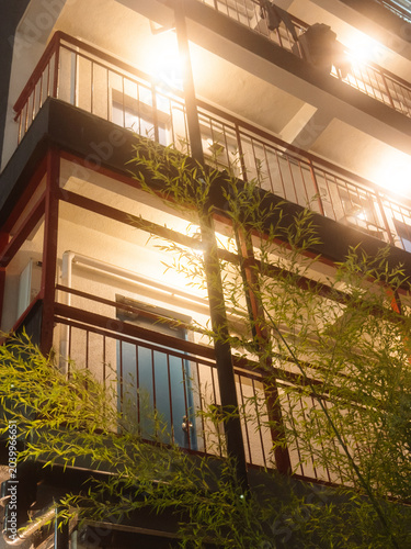 Photography Japanese Apartment at Night