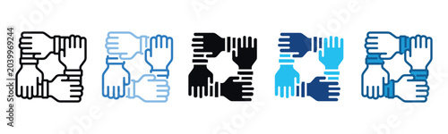 Bild auf Leinwand Teamwork Icon Set Multiple Style Of