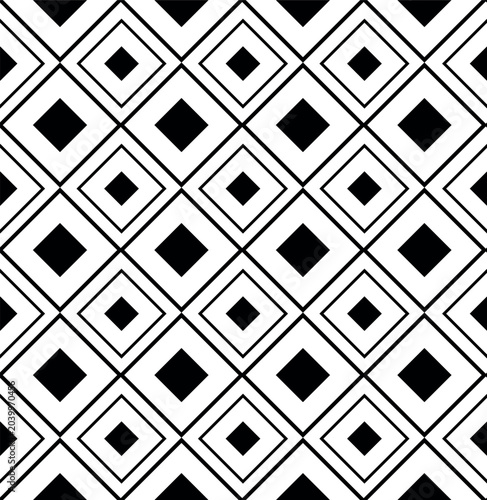 Cuadro en lienzo Geometric black and white diamond lattice pattern design