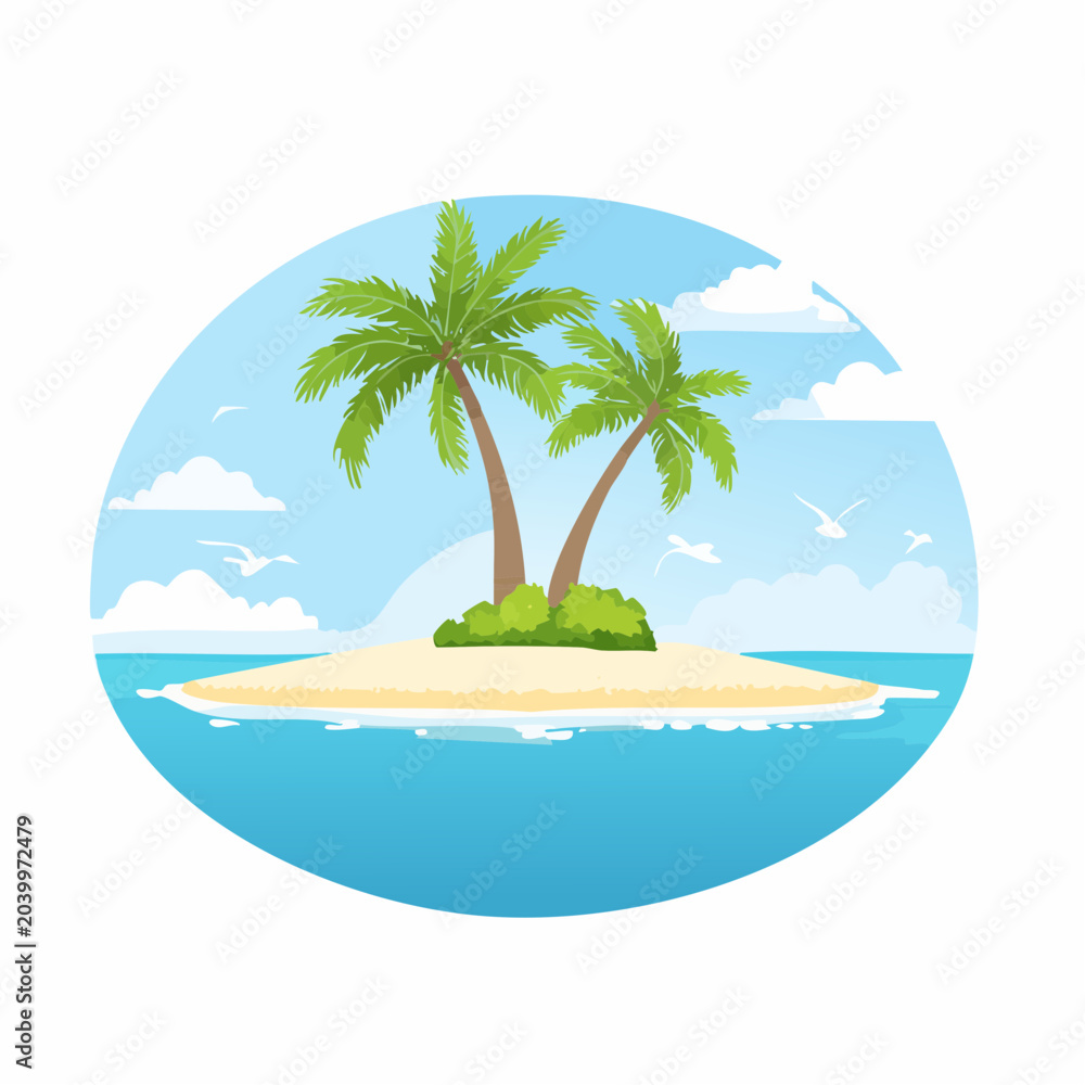 Obraz premium Tropische Insel mit Palmenstrand