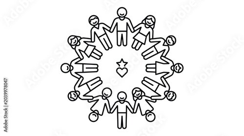People holding hands in a circle symbolizing unity and community
