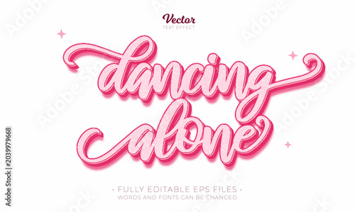 dancing alone text effect editable eps cc